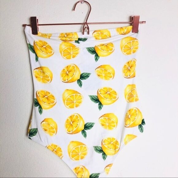NWT Forever 21 Lemon Printed Thong Bodysuit Small - Picture 4 of 4